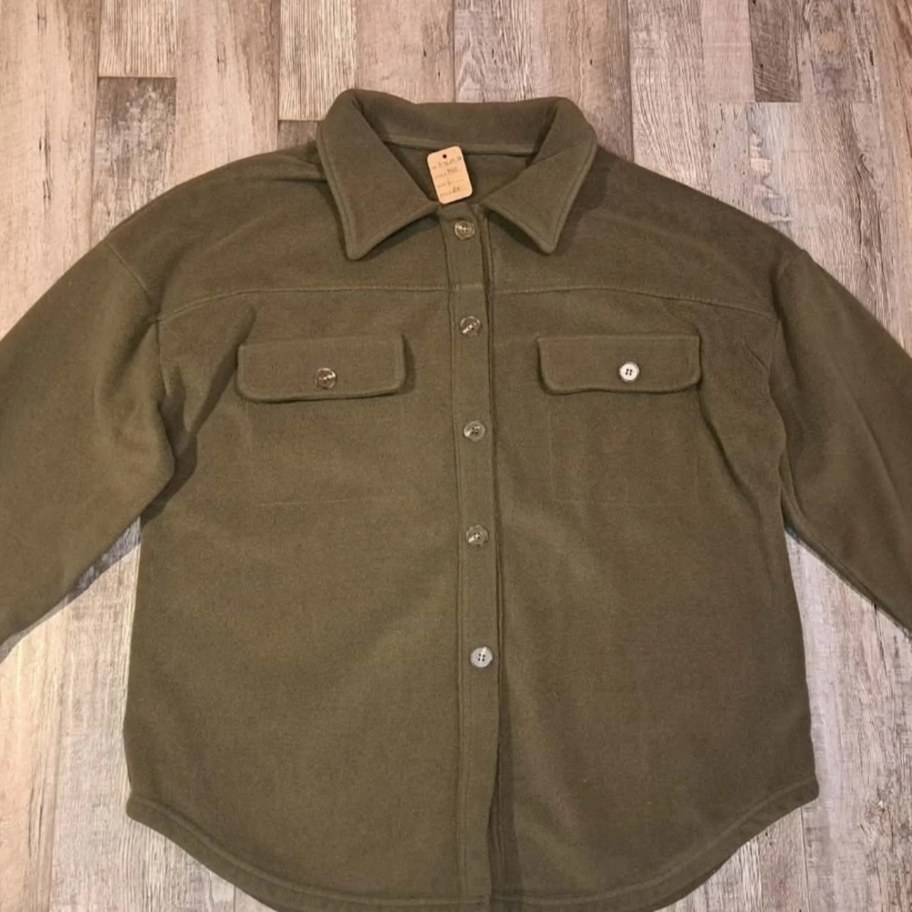 Source Unknown Olive Green Men's Shirt Jacket